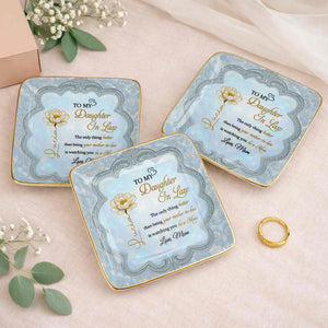 To My Daughter In Law Watching You Be A Mom Flower Jewelry Dish - Personalized Custom Jewelry Dish, Ceramic Dish, Square Shape - DILA090_SCRF