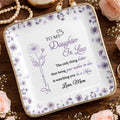 To My Daughter In Law Watching You Be A Mom Birth Flowers - Personalized Custom Jewelry Dish, Ceramic Dish, Square Shape - DILA106_SCRF