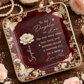 To My Daughter In Law Only Thing Better Birth Month Flower Butterfly - Personalized Custom Jewelry Dish, Ceramic Dish, Square Shape - DILA113_SCRF