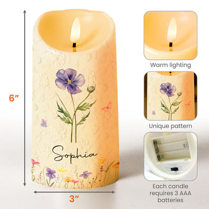 To My Daughter In Law Life Has Given Me The Gift Of You Flowers - Personalized Custom LED Candle - DILA116_LECA