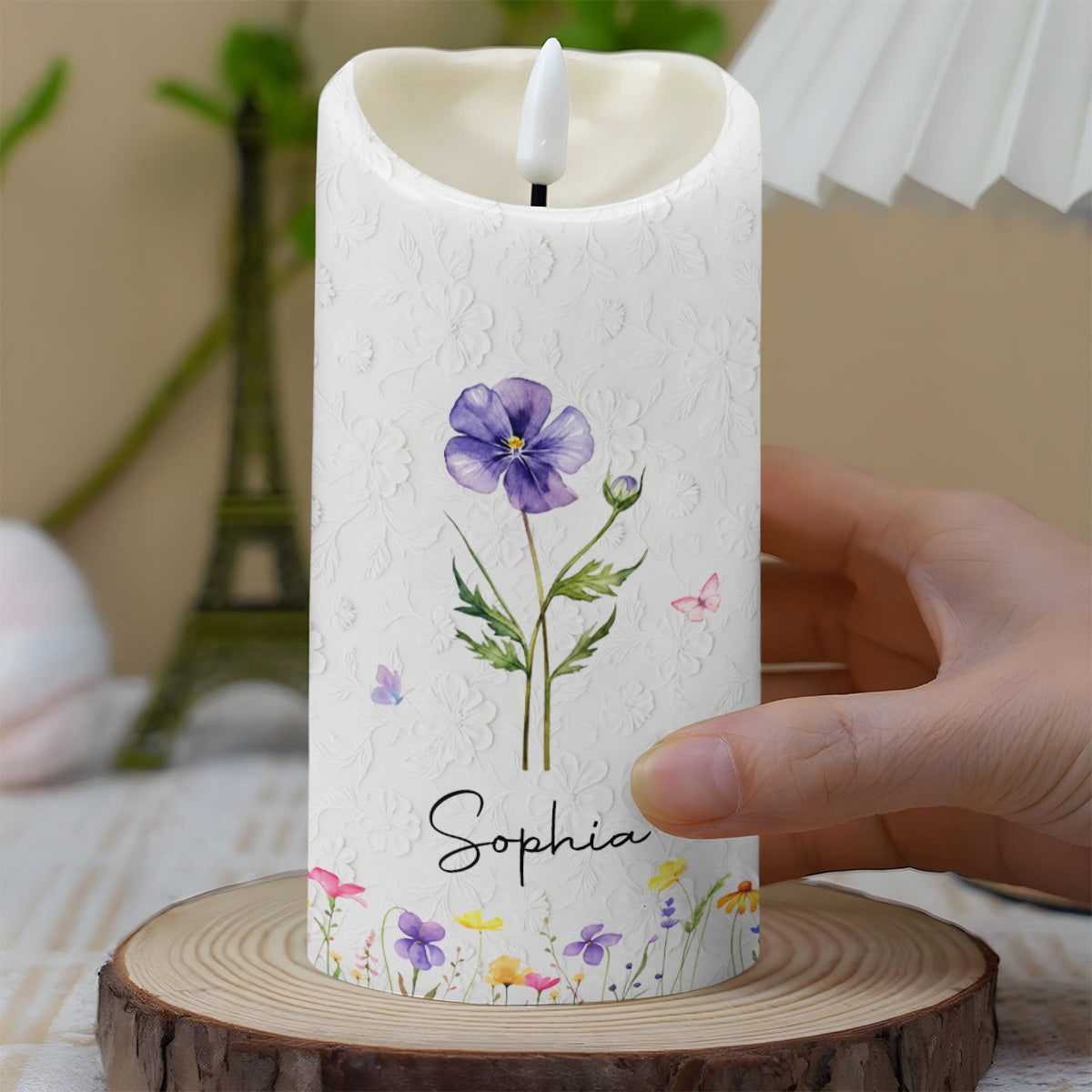 To My Daughter In Law Life Has Given Me The Gift Of You Flowers - Personalized Custom LED Candle - DILA116_LECA