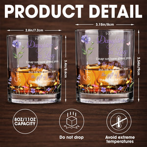To My Daughter In Law Life Has Given Me The Gift Of You Birth Month Flowers - Personalized Custom Whiskey Glass - DILA116_RWG