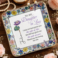 To My Daughter In Law Life Has Given Me The Gift Of You Mosaic Flower - Personalized Custom Jewelry Dish, Ceramic Dish, Square Shape - DILA184_SCRF