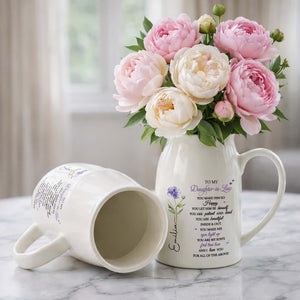 To My Daughter In Law For All Of The Above Birth Month Flowers - Personalized Ceramic Flower Vase