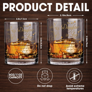 To My Daughter In Law Life Has Given Me The Gift Of You Flowers - Personalized Custom Whiskey Glass - DILA192_RWG
