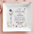 À MA Belle-fille Custom Birth Month Flower Jewelery Dish - Personalized Custom Jewelry Dish, Square Ceramic Dish - DILA215_SCRD