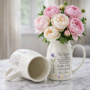 To My Daughter In Law How Blessed I Am Custom Birth Month Flower - Personalized Ceramic Flower Vase
