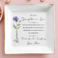 My Dear Daughter In Law Flower Mural Of Happiness Ceramic Dish - Personalized Custom Jewelry Dish, Square Ceramic Dish - DILA228_SCRD