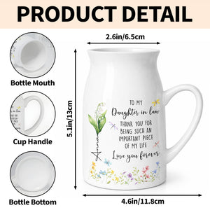 To My Daughter In Law Thank You Birth Month Flower Garden - Personalized Ceramic Flower Vase