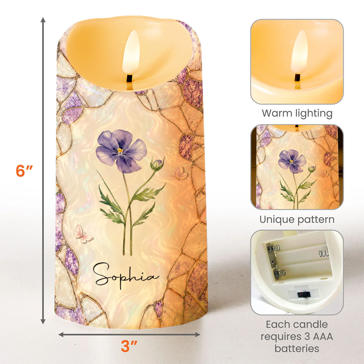 To My Daughter In Law Gift Of You Birth Month Flower - Personalized Custom LED Candle - DILA256_LECA