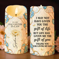 To My Daughter In Law Gift Of Life Flower And Butterflies - Personalized Custom LED Candle - DILA259_LECA