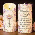 To My Daughter In Law, The Gift Of You Purple Flower Butterflies - Personalized Custom LED Candle - DILA269_LECA