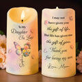 To My Daughter In Law Life Has Given Me The Gift Of You Flowers Butterflies - Personalized Custom LED Candle - DILA284_LECA
