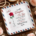 To My Daughter In Law Life Has Given Me The Gift Of You Rose - Personalized Custom Jewelry Dish, Ceramic Dish, Square Shape - DILA332_SCRF