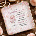 To My Daughter In Law Life Has Given Me The Gift Of You Flower Sea Glass - Personalized Custom Jewelry Dish, Ceramic Dish, Square Shape - DILA345_SCRF