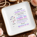 To My Dear Daughter In Law Flower Thank You For Not Selling Him - Personalized Custom Jewelry Dish, Ceramic Dish, Square Shape - DILA356_SCRF