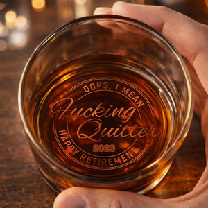 Oops I Mean Effing Quitter Happy Retirement Physician Lab Coat - Personalized Whiskey Glass - DOC140_PRIWI
