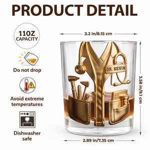 Oops I Mean Effing Quitter Happy Retirement Physician Lab Coat - Personalized Whiskey Glass - DOC140_PRIWI