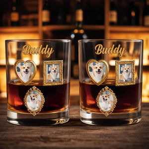 A Loyal Companion And Love That Never Ends Photo Frames - Personalized Custom Whiskey Glass - DOG141_RWG
