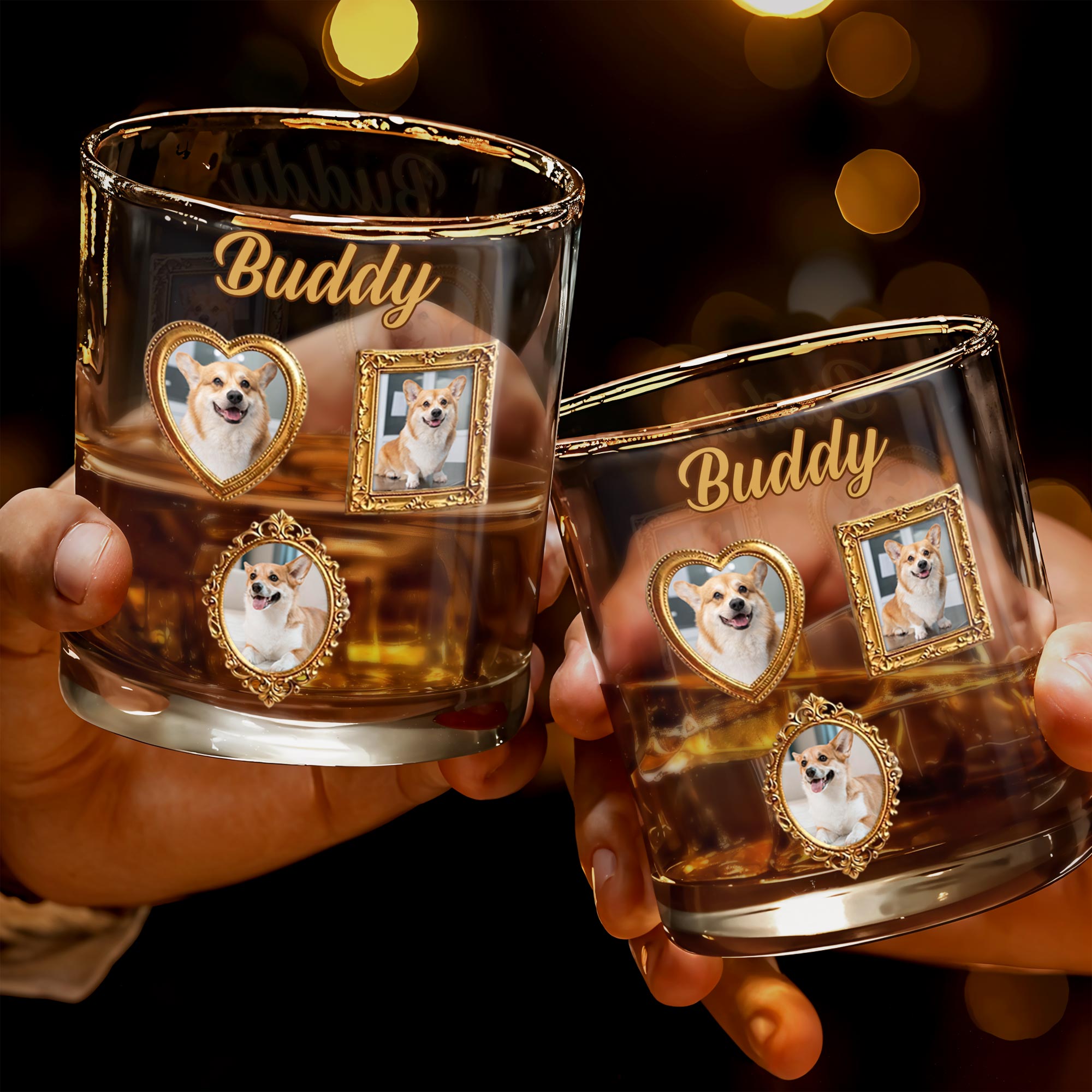 A Loyal Companion And Love That Never Ends Photo Frames - Personalized Custom Whiskey Glass - DOG141_RWG