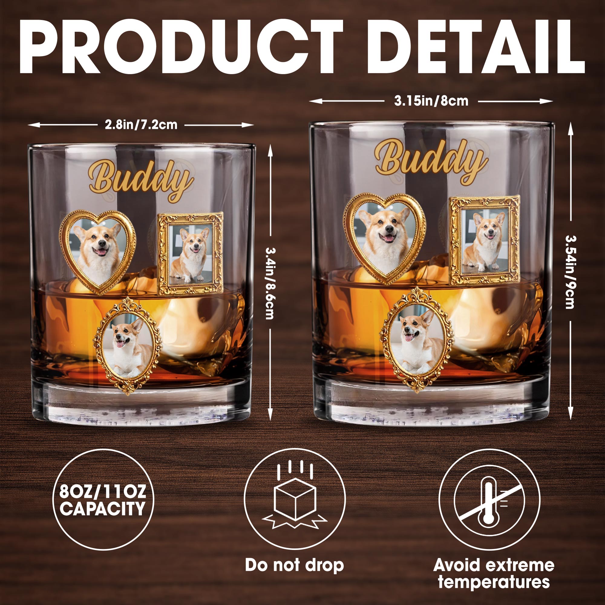A Loyal Companion And Love That Never Ends Photo Frames - Personalized Custom Whiskey Glass - DOG141_RWG
