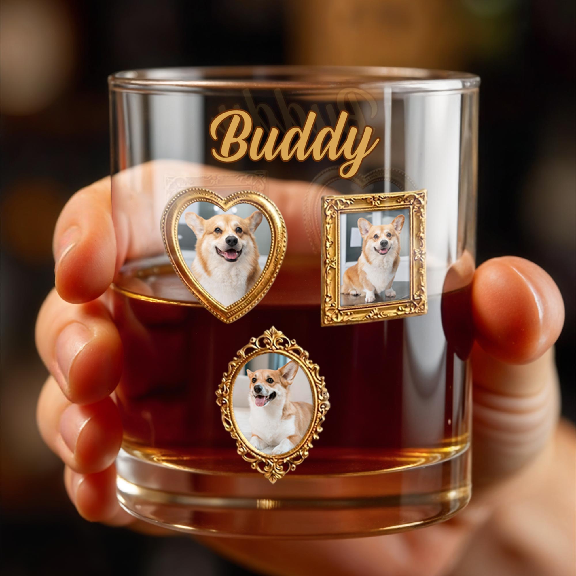 A Loyal Companion And Love That Never Ends Photo Frames - Personalized Custom Whiskey Glass - DOG141_RWG
