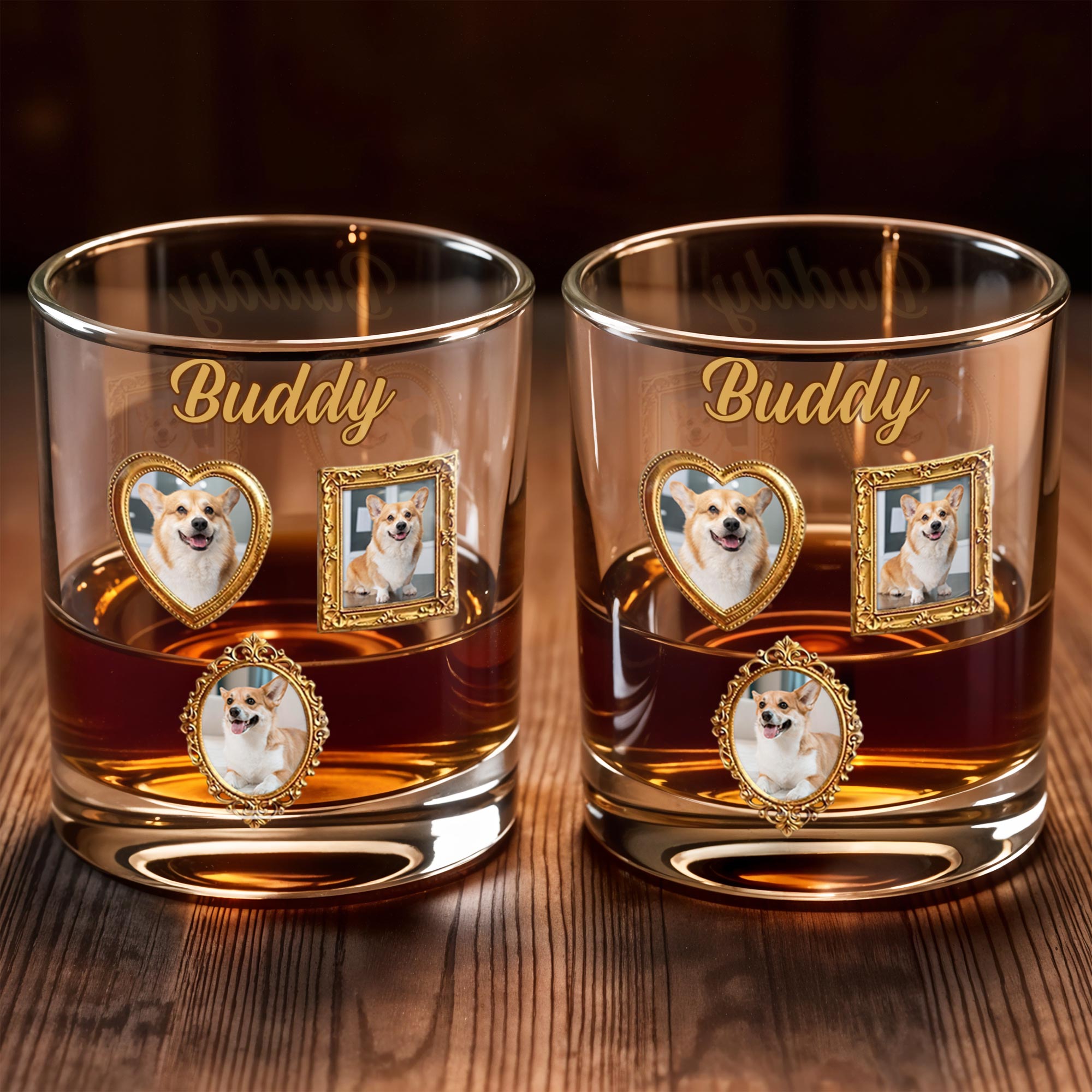 A Loyal Companion And Love That Never Ends Photo Frames - Personalized Custom Whiskey Glass - DOG141_RWG