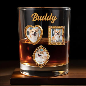 A Loyal Companion And Love That Never Ends Photo Frames - Personalized Custom Whiskey Glass - DOG141_RWG