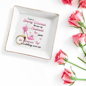 Strong Woman With High Heel And Butterflies - Personalized Custom Jewelry Dish - DTG002_SCRD