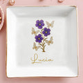 Brighten Up Your Day With Beautiful Flowers And Butterflies - Personalized Custom Jewelry Dish, Square Ceramic Dish - DTG032_SCRD