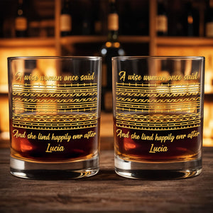 A Wise Woman Once Said Eff This Sh*t Geometric Pattern Design - Personalized Custom Whiskey Glass - DTG039_RWG
