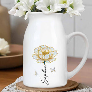 Celebrate Your Special Moments With Delicate Floral Design - Personalized Ceramic Flower Vase