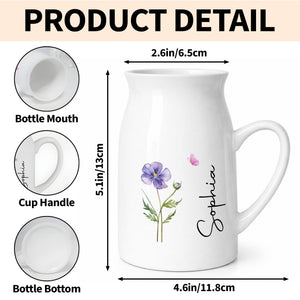 Adorn Your Home With Charm, Elegant Flowers and Butterflies Vase - Personalized Ceramic Flower Vase