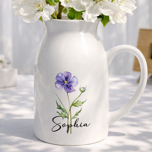 A Beautiful Bloom For A Beautiful Soul With Birth Month Flower - Personalized Ceramic Flower Vase