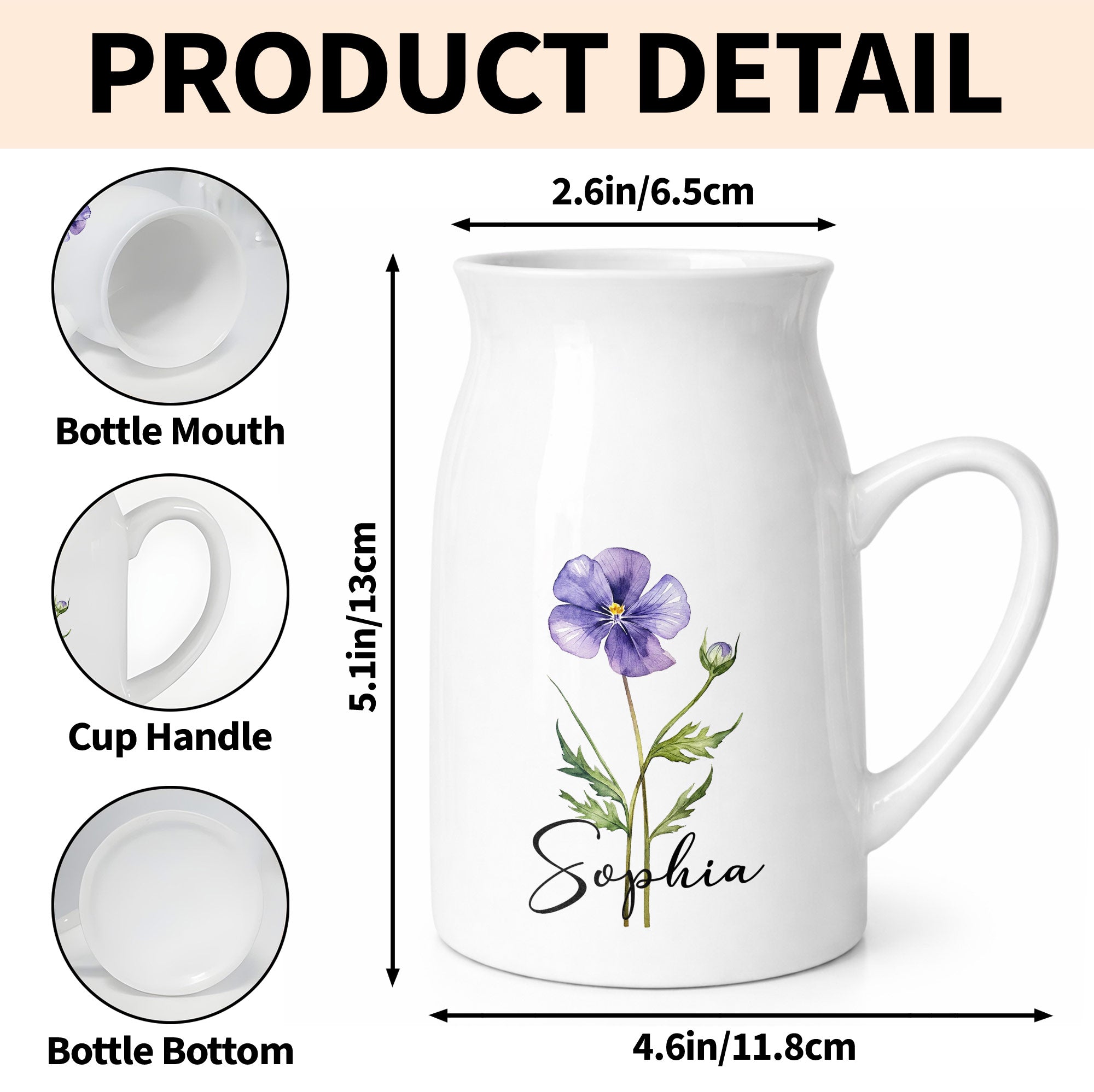 A Beautiful Bloom For A Beautiful Soul With Birth Month Flower - Personalized Ceramic Flower Vase