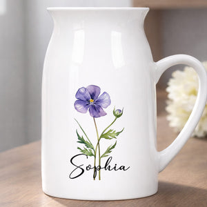A Beautiful Bloom For A Beautiful Soul With Birth Month Flower - Personalized Ceramic Flower Vase