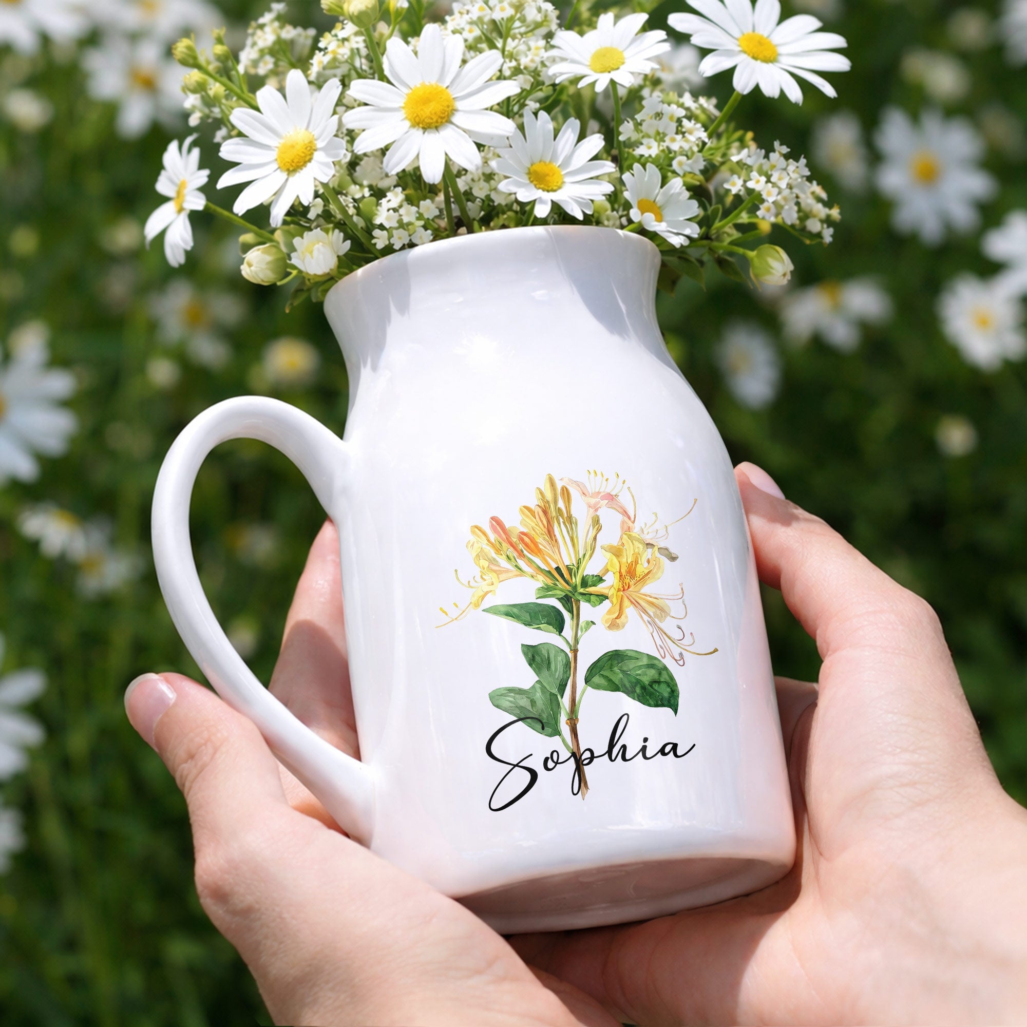 A Beautiful Bloom For A Beautiful Soul With Birth Month Flower - Personalized Ceramic Flower Vase
