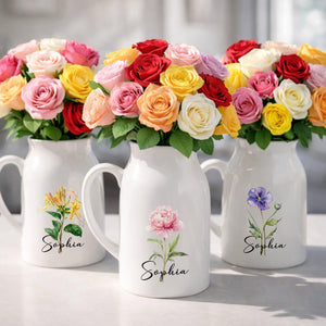 A Beautiful Bloom For A Beautiful Soul With Birth Month Flower - Personalized Ceramic Flower Vase