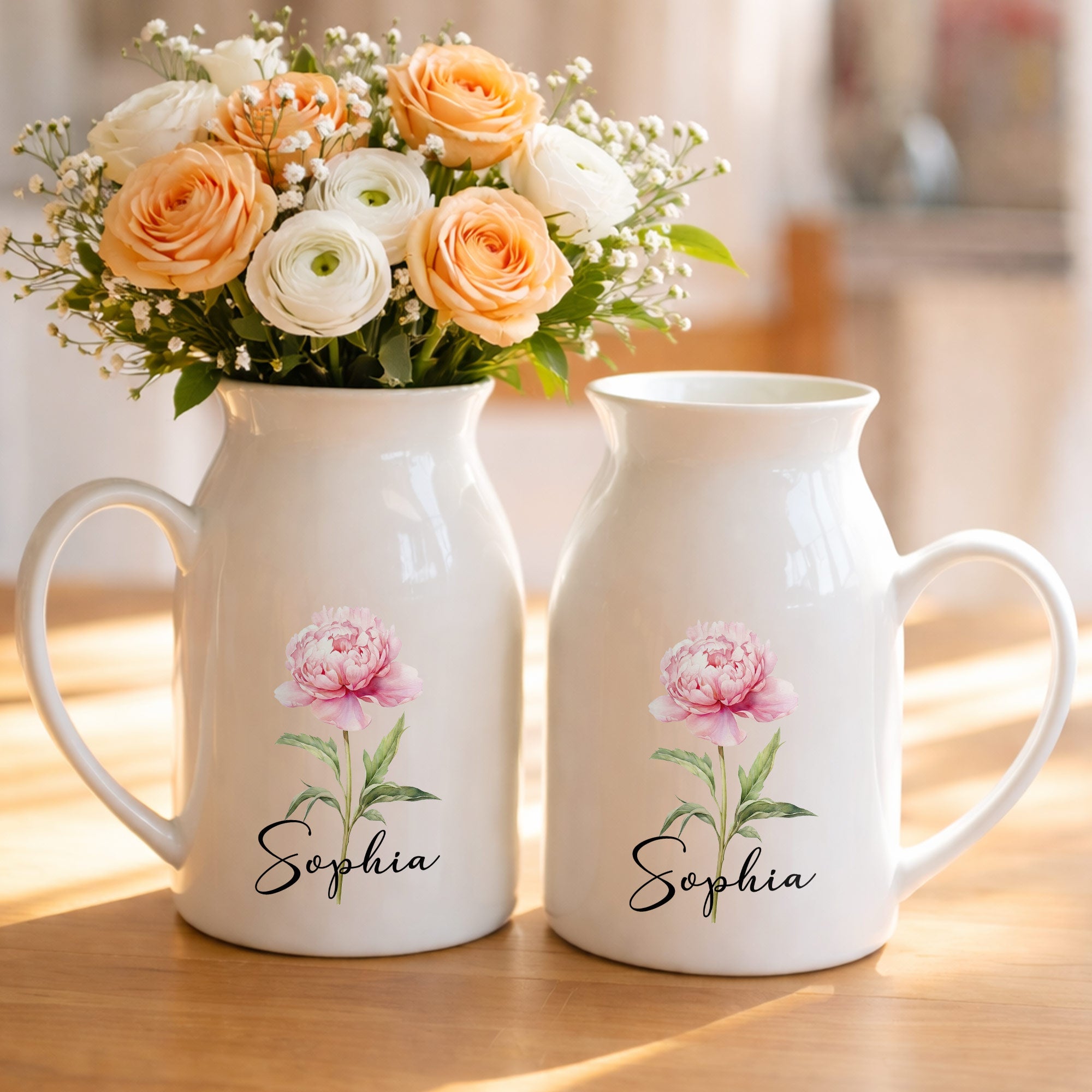 A Beautiful Bloom For A Beautiful Soul With Birth Month Flower - Personalized Ceramic Flower Vase