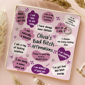 Daily Badass Affirmations personalized jewelry dish