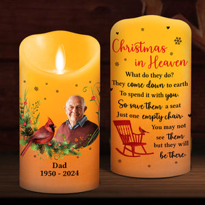Christmas In Heaven Empty Chair personalized LED candle