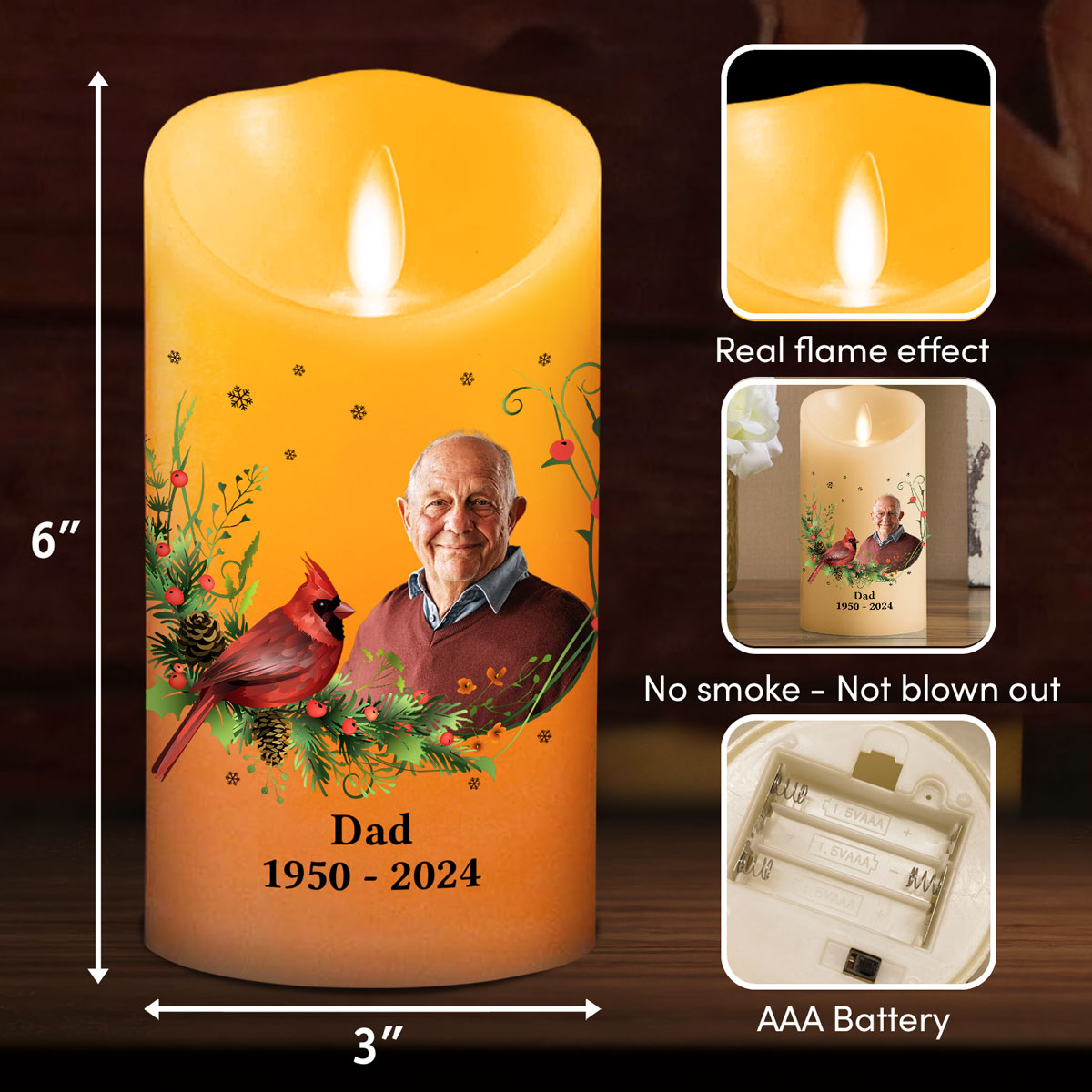 Christmas In Heaven Empty Chair personalized LED candle