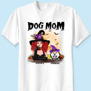 Dog Mom In Halloween Witch Costume Personalized Shirt