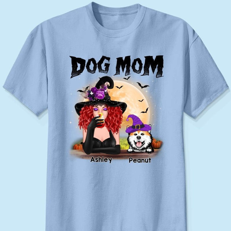Dog Mom In Halloween Witch Costume Personalized Shirt