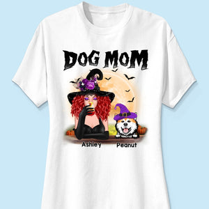 Dog Mom In Halloween Witch Costume Personalized Shirt