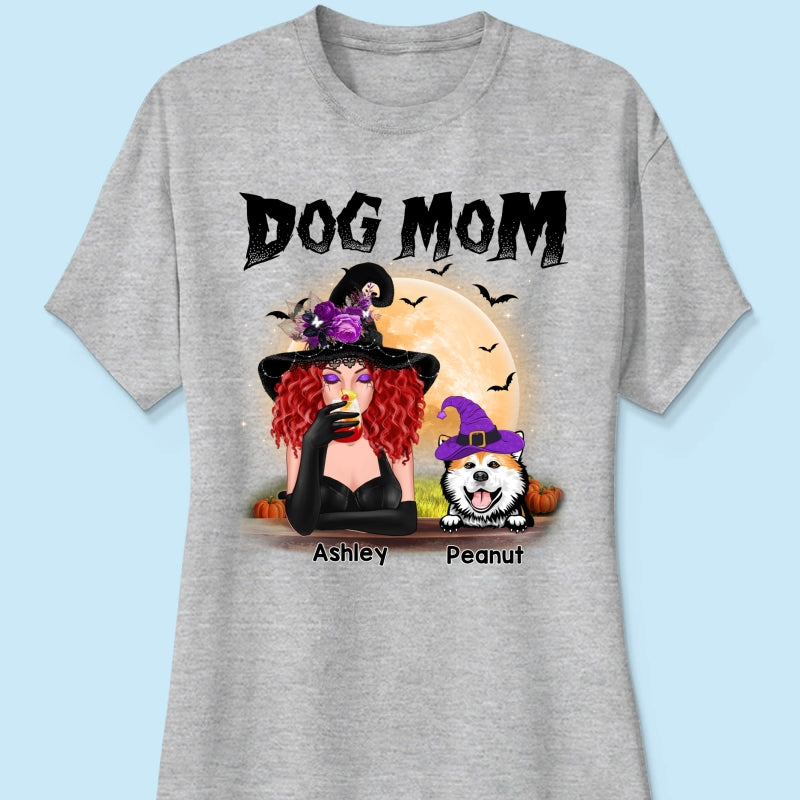 Dog Mom In Halloween Witch Costume Personalized Shirt