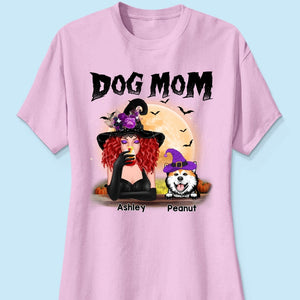 Dog Mom In Halloween Witch Costume Personalized Shirt