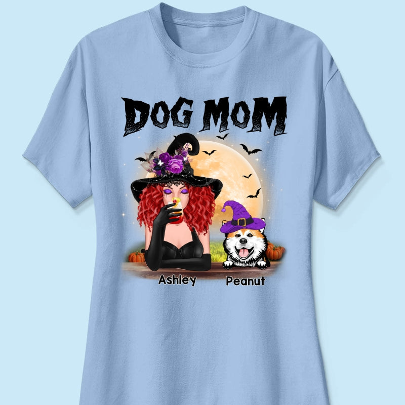 Dog Mom In Halloween Witch Costume Personalized Shirt