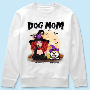 Dog Mom In Halloween Witch Costume Personalized Shirt