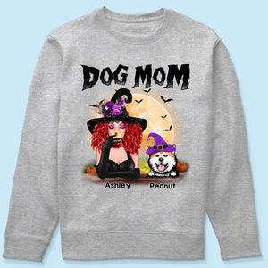 Dog Mom In Halloween Witch Costume Personalized Shirt
